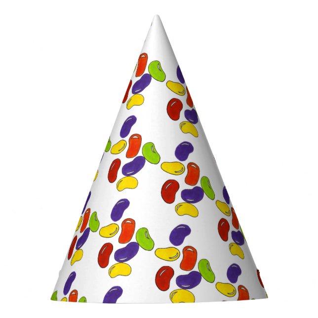 Rainbow Jelly Bean Jellybean Easter Basket Candy Party Hat (Front)