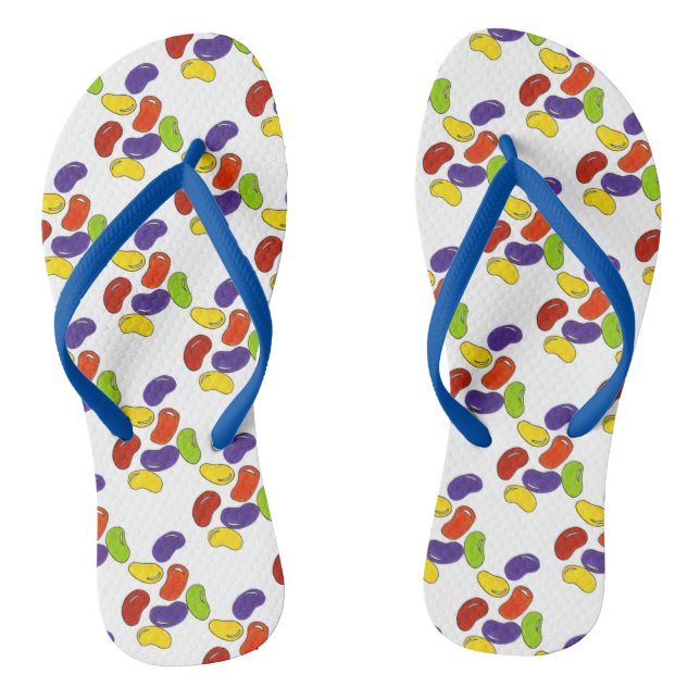 Rainbow Jelly Beans Sweet Easter Basket Candy Flip Flops (Footbed)