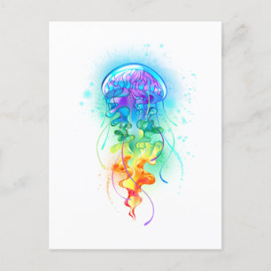 Rainbow jellyfish announcement postcard