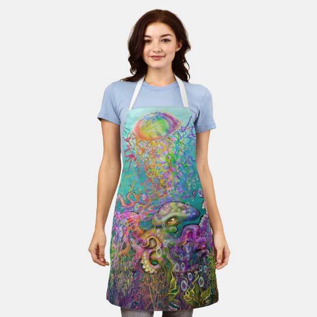 Rainbow Jellyfish Apron (Worn)