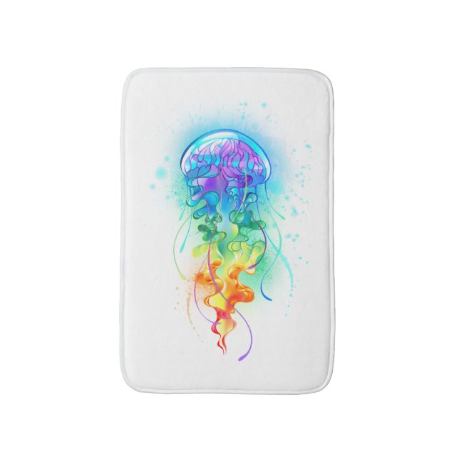 Rainbow jellyfish bath mat (Front Vertical)