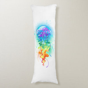 Rainbow jellyfish body pillow