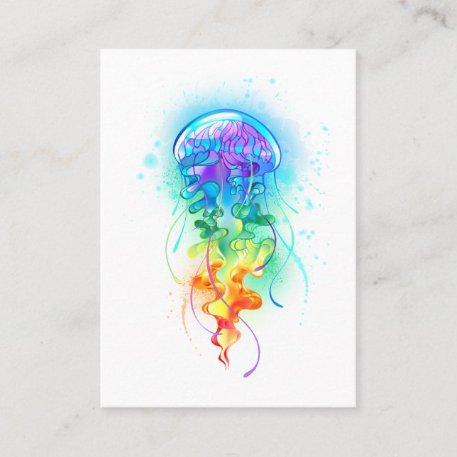 Rainbow jellyfish calling card (Front)