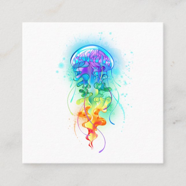 Rainbow jellyfish calling card (Front)