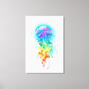 Rainbow jellyfish canvas print