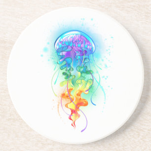 Rainbow jellyfish coaster