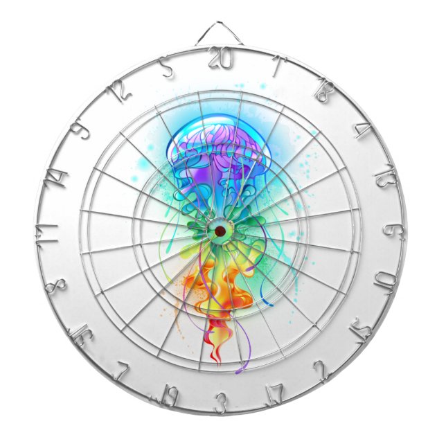 Rainbow jellyfish dartboard (Front)