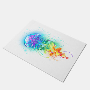 Rainbow jellyfish doormat