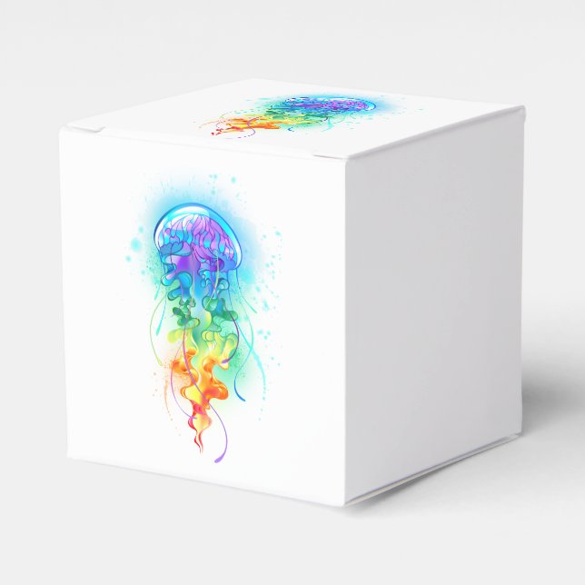 Rainbow jellyfish favor box (Front Side)