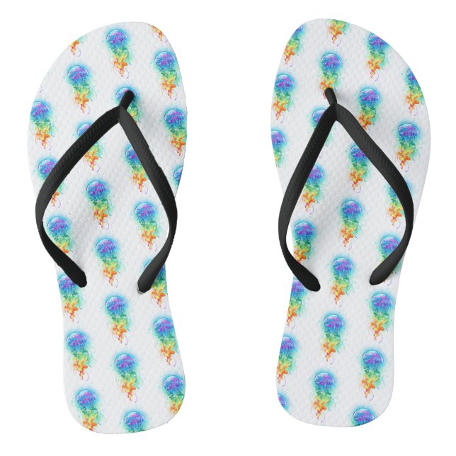 Rainbow jellyfish flip flops (Footbed)