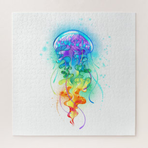 Rainbow jellyfish jigsaw puzzle