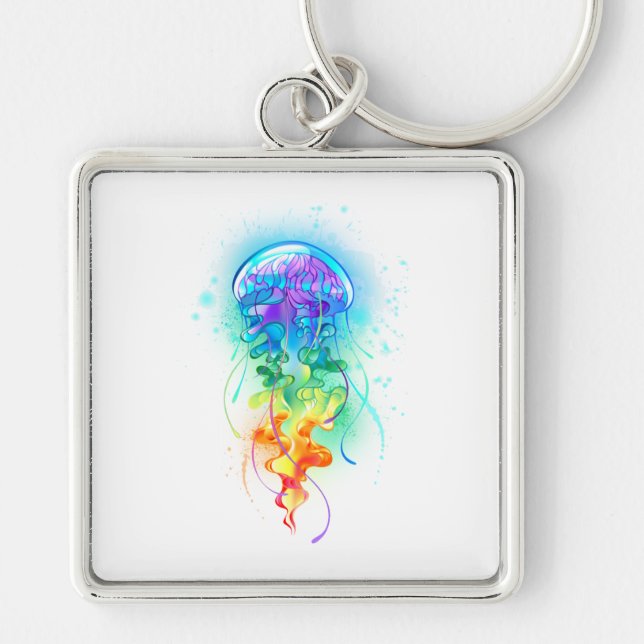 Rainbow jellyfish keychain (Front)