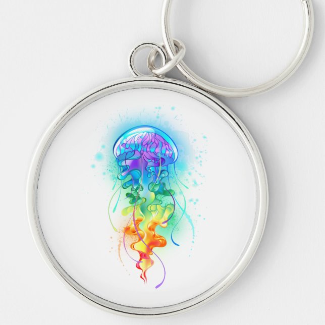 Rainbow jellyfish keychain (Front)