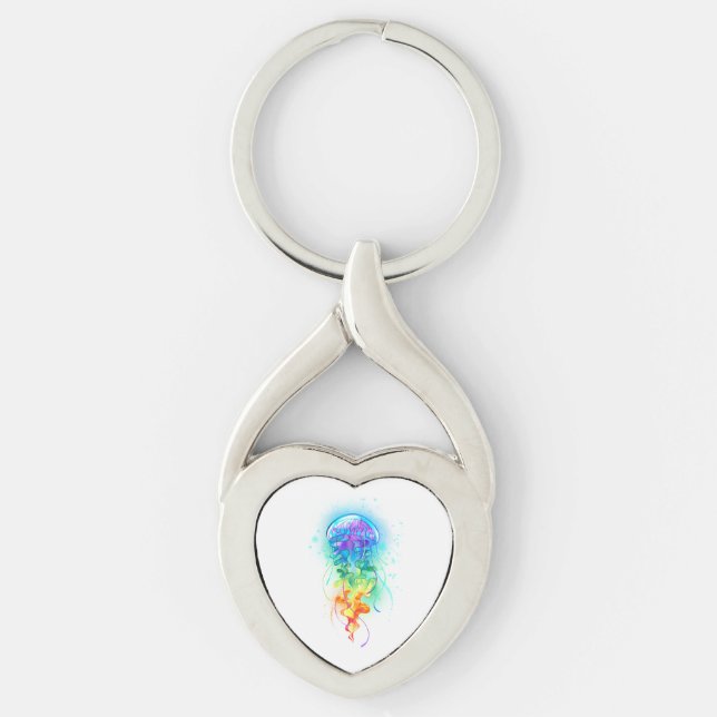Rainbow jellyfish keychain (Front)