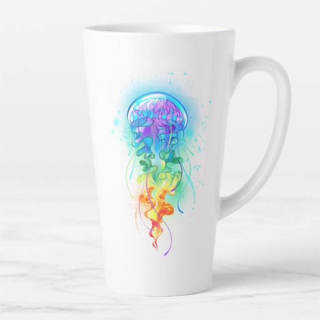 Rainbow jellyfish latte mug (Right)