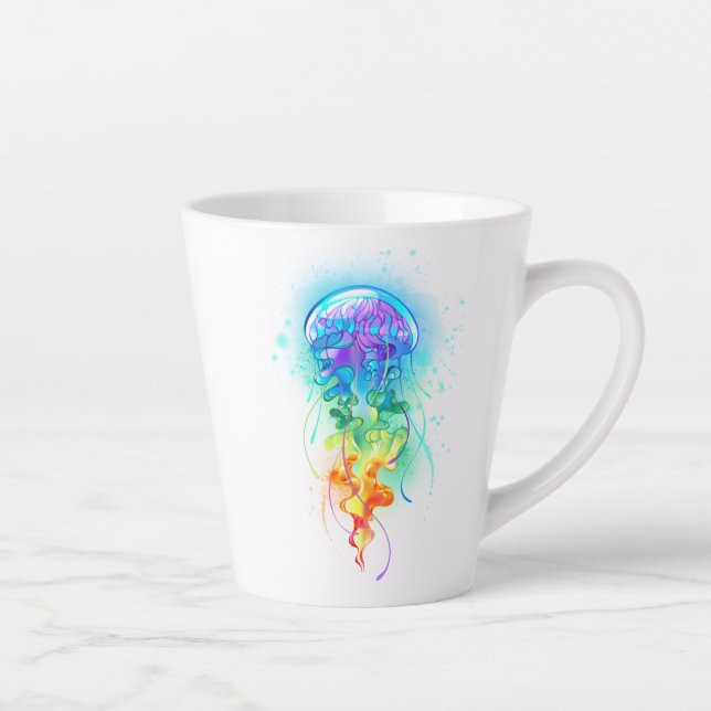 Rainbow jellyfish latte mug (Right)