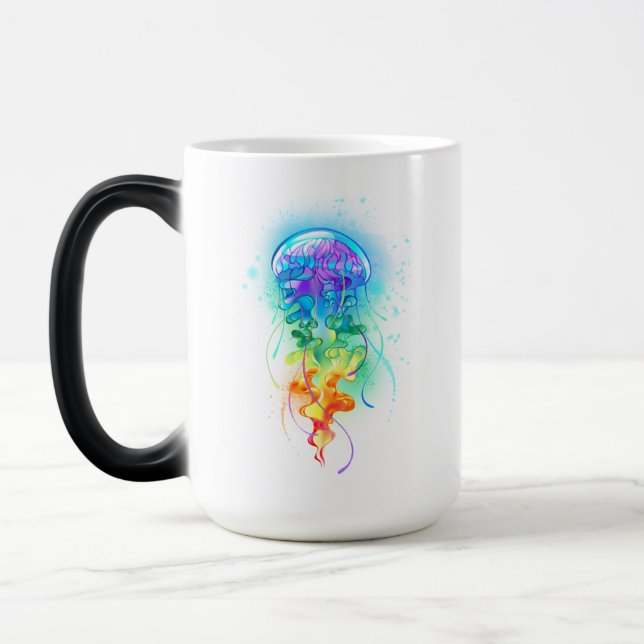 Rainbow jellyfish magic mug (Left)