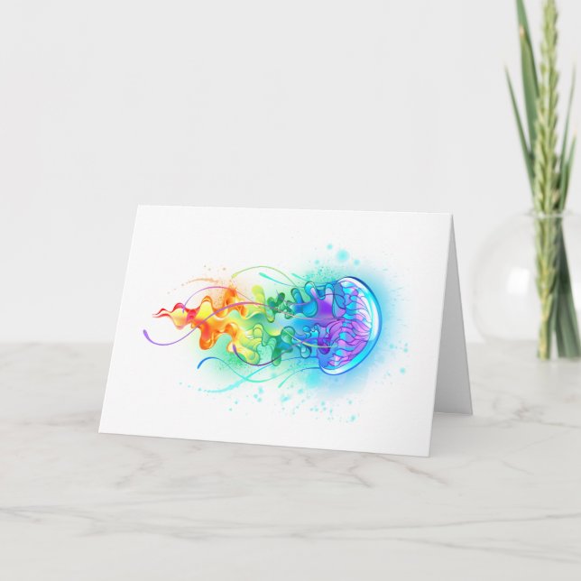 Rainbow jellyfish note card (Front)