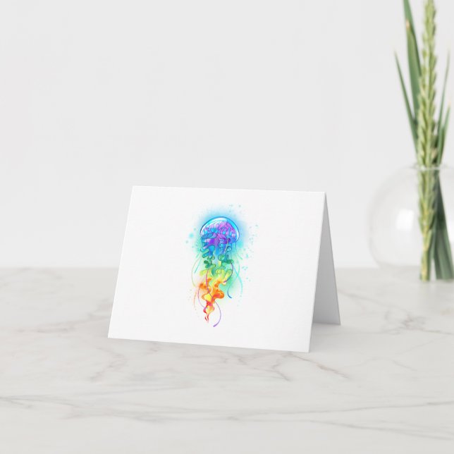 Rainbow jellyfish note card (Front)