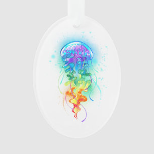 Rainbow jellyfish ornament
