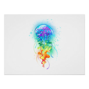 Rainbow jellyfish poster