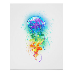 Rainbow jellyfish poster