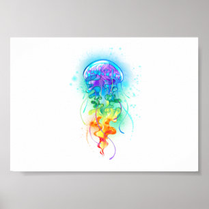 Rainbow jellyfish poster