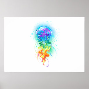 Rainbow jellyfish poster