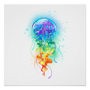 Rainbow jellyfish poster