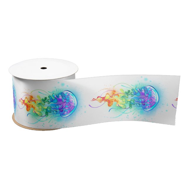 Rainbow jellyfish satin ribbon (Spool)