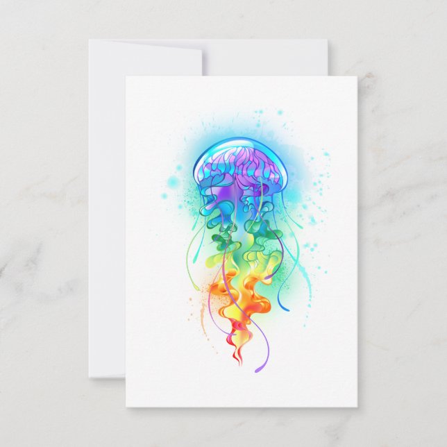 Rainbow jellyfish save the date (Front)