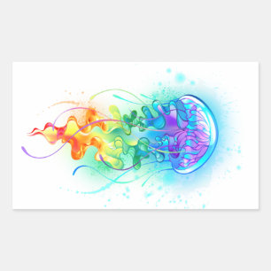 Rainbow jellyfish sticker