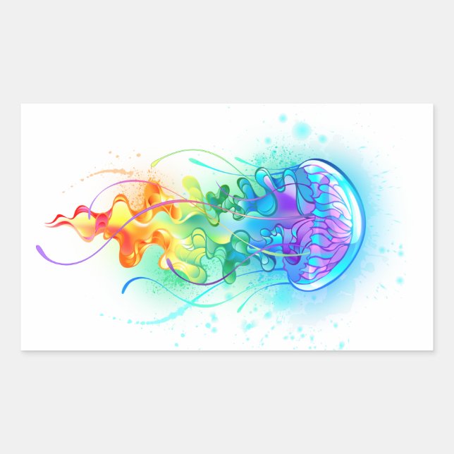 Rainbow jellyfish sticker (Front)
