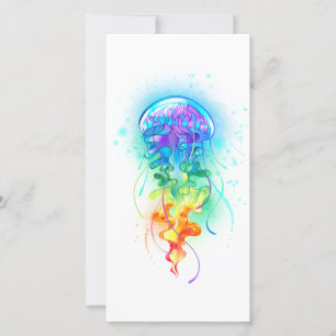 Rainbow jellyfish thank you card