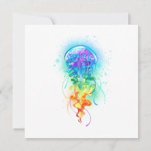 Rainbow jellyfish thank you card