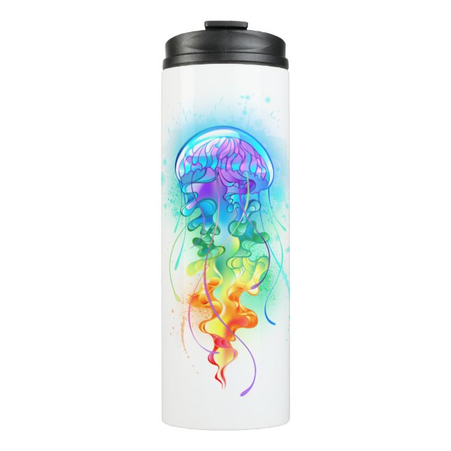 Rainbow jellyfish thermal tumbler (Front)