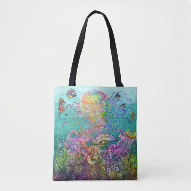 Rainbow Jellyfish Tote Bag (Front)