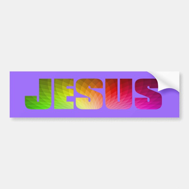 Rainbow Jesus Bumper Sticker (Front)