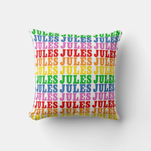 Rainbow Jules Throw Pillow