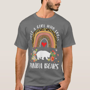 Rainbow Just A Girl Who Loves Panda Bears Leopard  T-Shirt