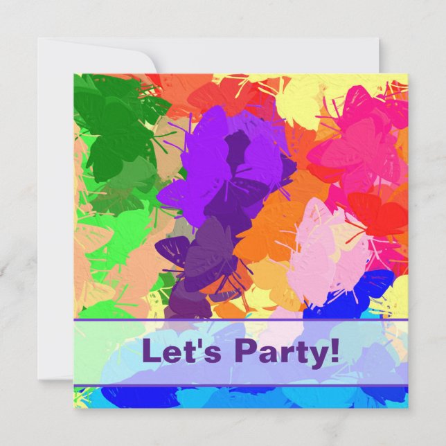 Rainbow Kaleidoscope Butterflies Card (Front)