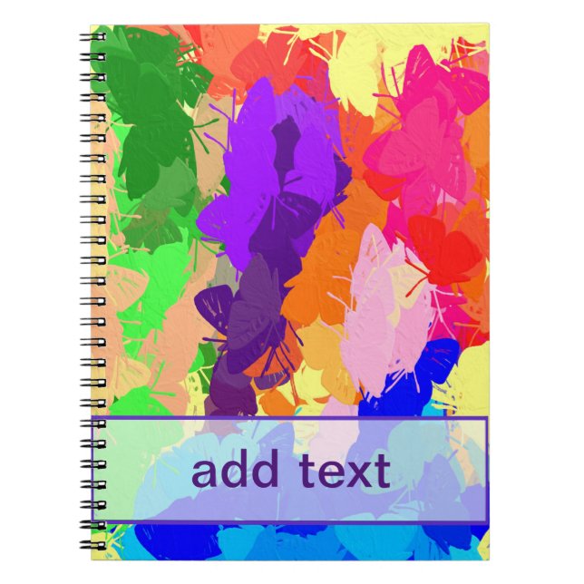 Rainbow Kaleidoscope Butterflies Notebook (Front)