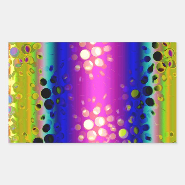 Rainbow Kaleidoscope Dotted Bursts Pattern Sticker (Front)