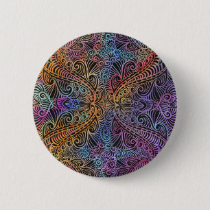 Rainbow Kaleidoscope Mandala 2 Inch Round Button