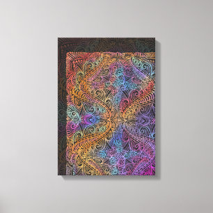 Rainbow Kaleidoscope Mandala Canvas Print