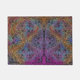 Rainbow Kaleidoscope Mandala Doormat
