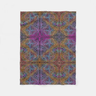 Rainbow Kaleidoscope Mandala Fleece Blanket