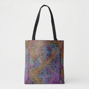 Rainbow Kaleidoscope Mandala Tote Bag