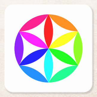 Rainbow Kaleidoscope Paper Coaster
