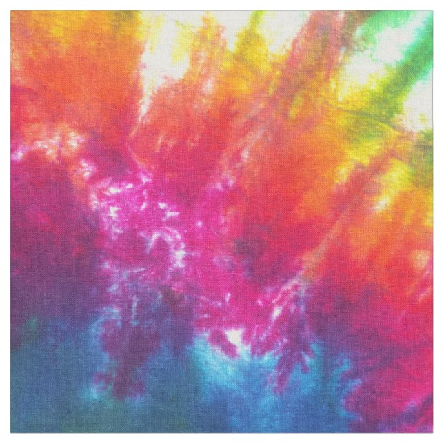 Rainbow Kaleidoscope Tie-Dye Fabric (Close Up)